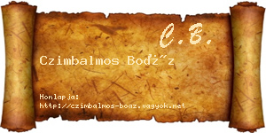 Czimbalmos Boáz névjegykártya